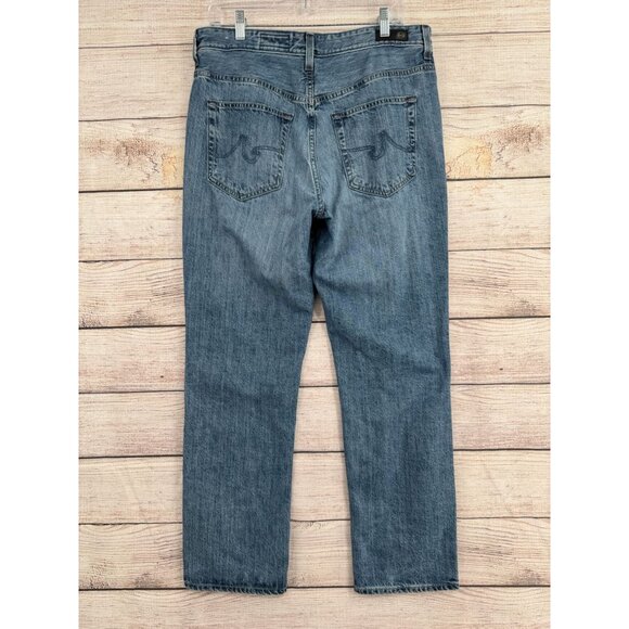 AG Adriano Goldschmied Saige High Rise Straight Jeans Womens 31 Blue Medium Wash - Picture 2 of 12